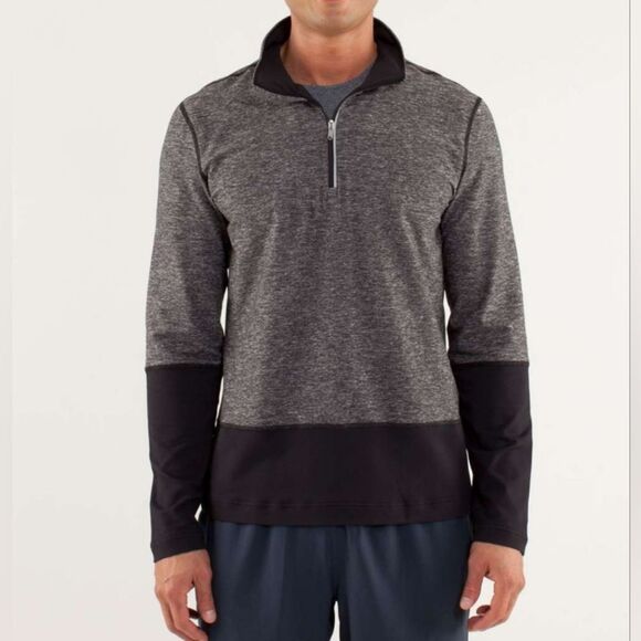 Men's Lululemon Speed 1/2 Zip - Heathered Black - Picture 1 of 9